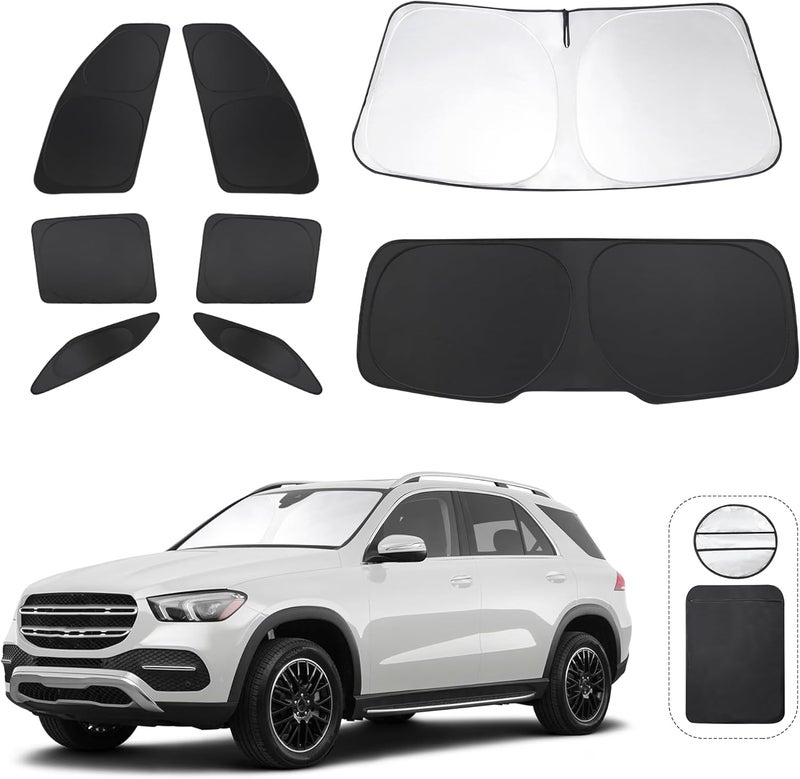 TINGLU Window Shades for Mercedes Benz GLE 350 450 2020-2024 Accessories Car Side Full Windows Rear Triangular Windshield Sun Shade Sun UV Rays & Privacy Protection for Camping Napping Relaxing 10PCS - Image 1